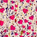 Happy Valentine`s day background. illustration - women`s hands hold the heart. watercolor blots Royalty Free Stock Photo